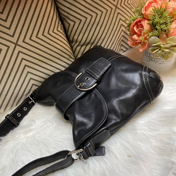 Coach Black Leather Shoulder/ Crossbody Bag - Picture 6 of 16